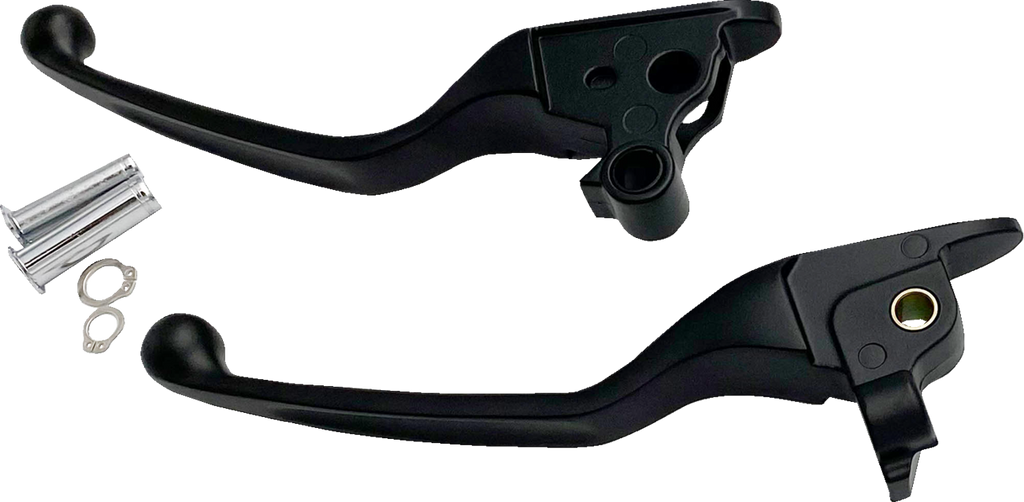 DRAG SPECIALTIES Lever Set - Narrow - Black H07-0585NMB