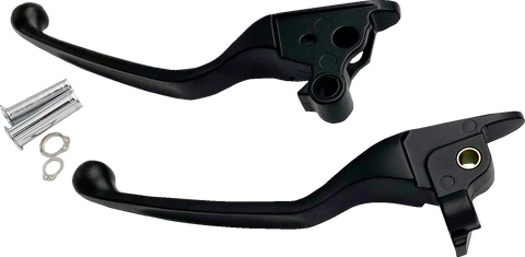 DRAG SPECIALTIES Lever Set - Narrow - Black H07-0585NMB