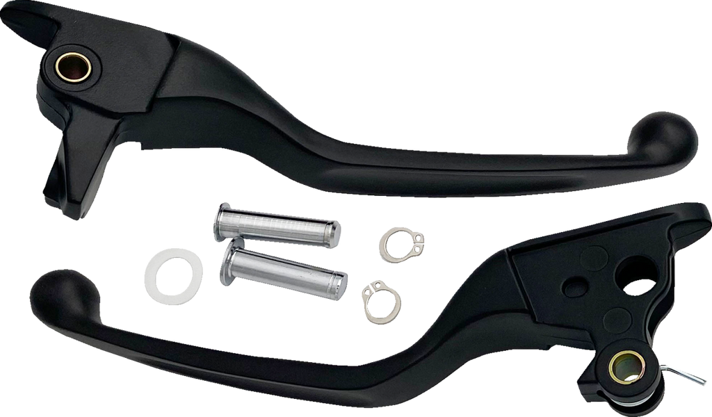 DRAG SPECIALTIES Lever Set - Narrow - Black H07-0730NMB