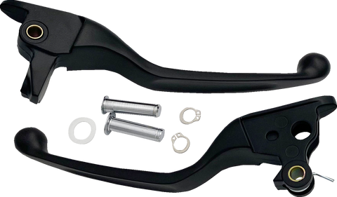 DRAG SPECIALTIES Lever Set - Narrow - Black H07-0730NMB