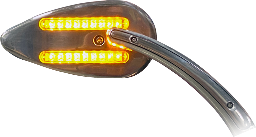 CUSTOM DYNAMICS Mirrors - Side View - with LED Turn Signals - Chrome CD-MIR-PLUG-C