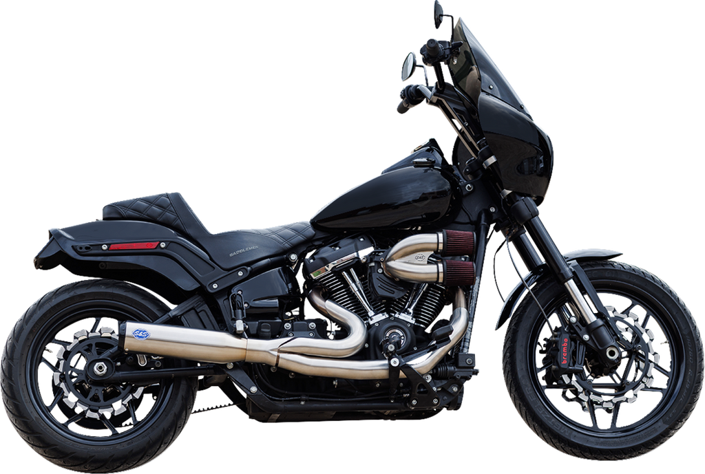 S&S CYCLE 2-into-1 Qualifier Exhaust System - 49-State - Silver 550-1103
