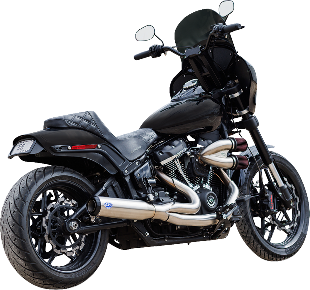S&S CYCLE 2-into-1 Qualifier Exhaust System - 49-State - Silver 550-1103