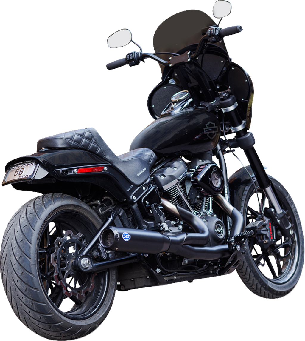 S&S CYCLE 2-into-1 Qualifier Exhaust System - 49-State - Black 550-1104