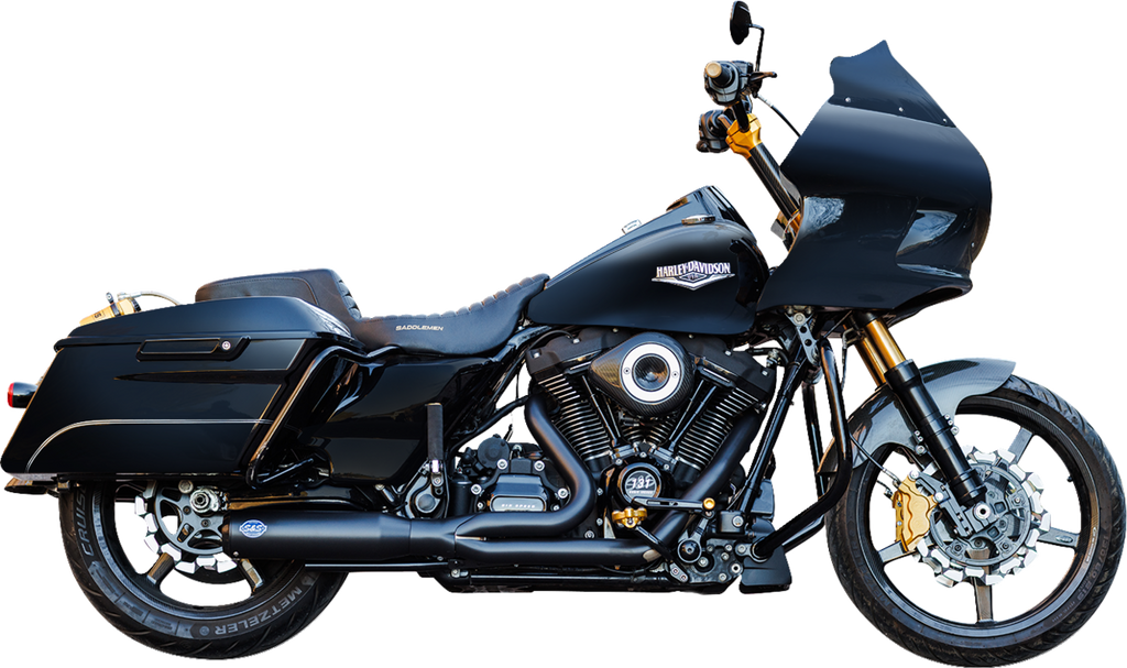 S&S CYCLE 2-into-1 Qualifier Exhaust System - Race Only - Black 550-1109