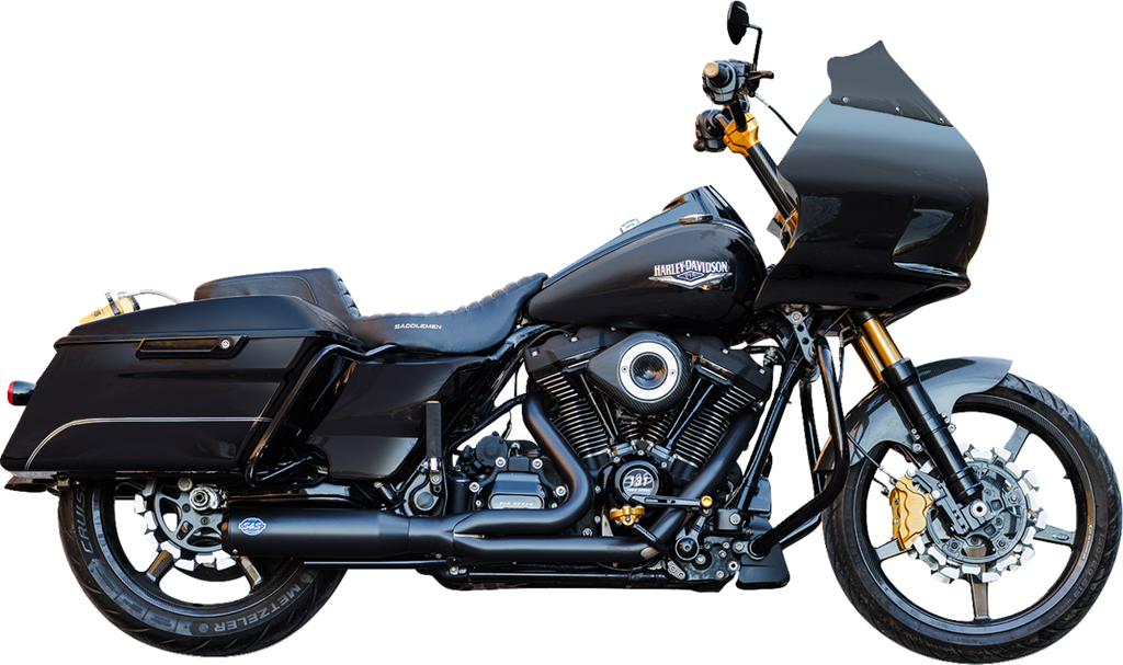S&S CYCLE 2-into-1 Qualifier Exhaust System - 49-State - Black 550-1110