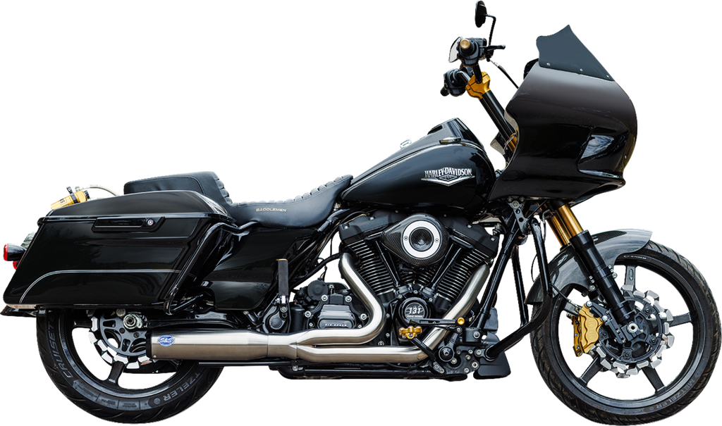S&S CYCLE 2-into-1 Qualifier Exhaust System - 49-State - Silver 550-1108