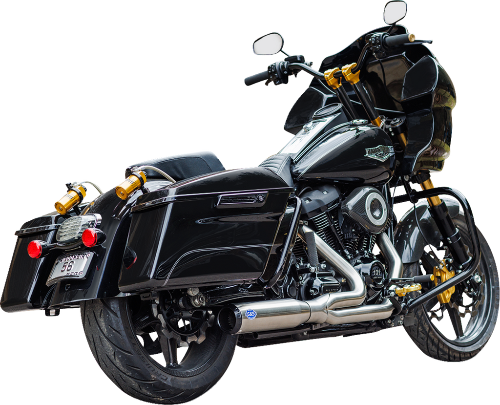 S&S CYCLE 2-into-1 Qualifier Exhaust System - Race Only - Silver 550-1107