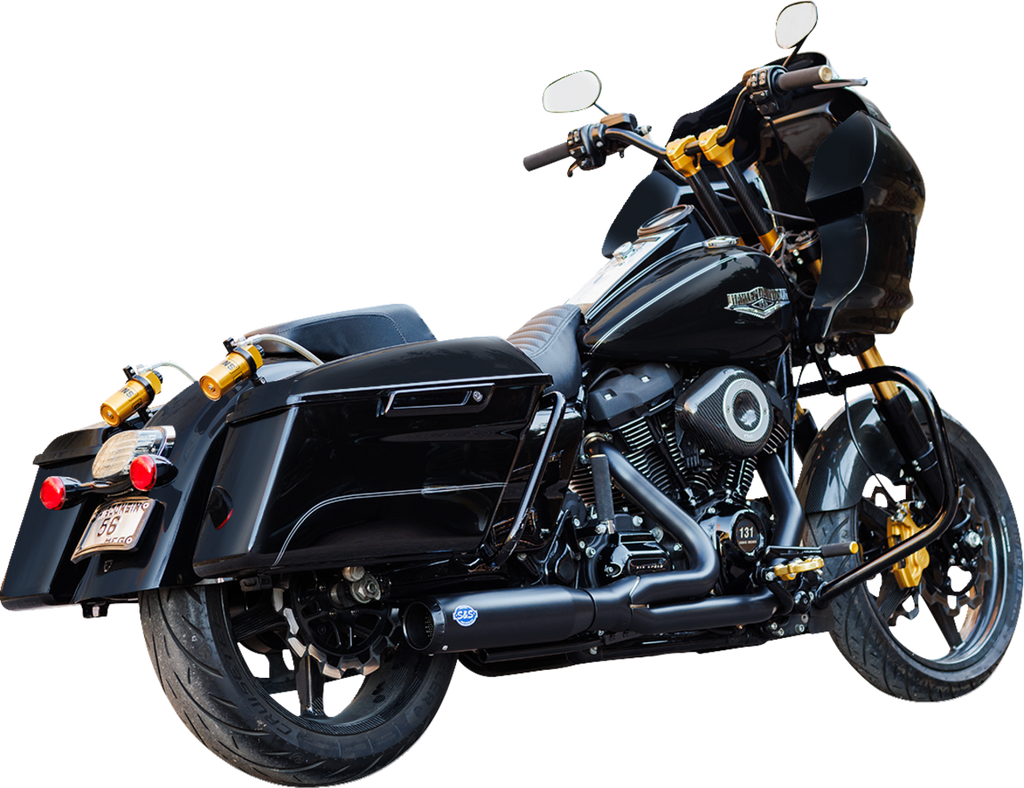 S&S CYCLE 2-into-1 Qualifier Exhaust System - 49-State - Black 550-1110