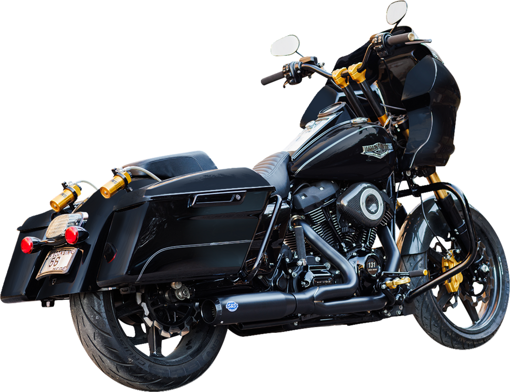 S&S CYCLE 2-into-1 Qualifier Exhaust System - Race Only - Black 550-1109