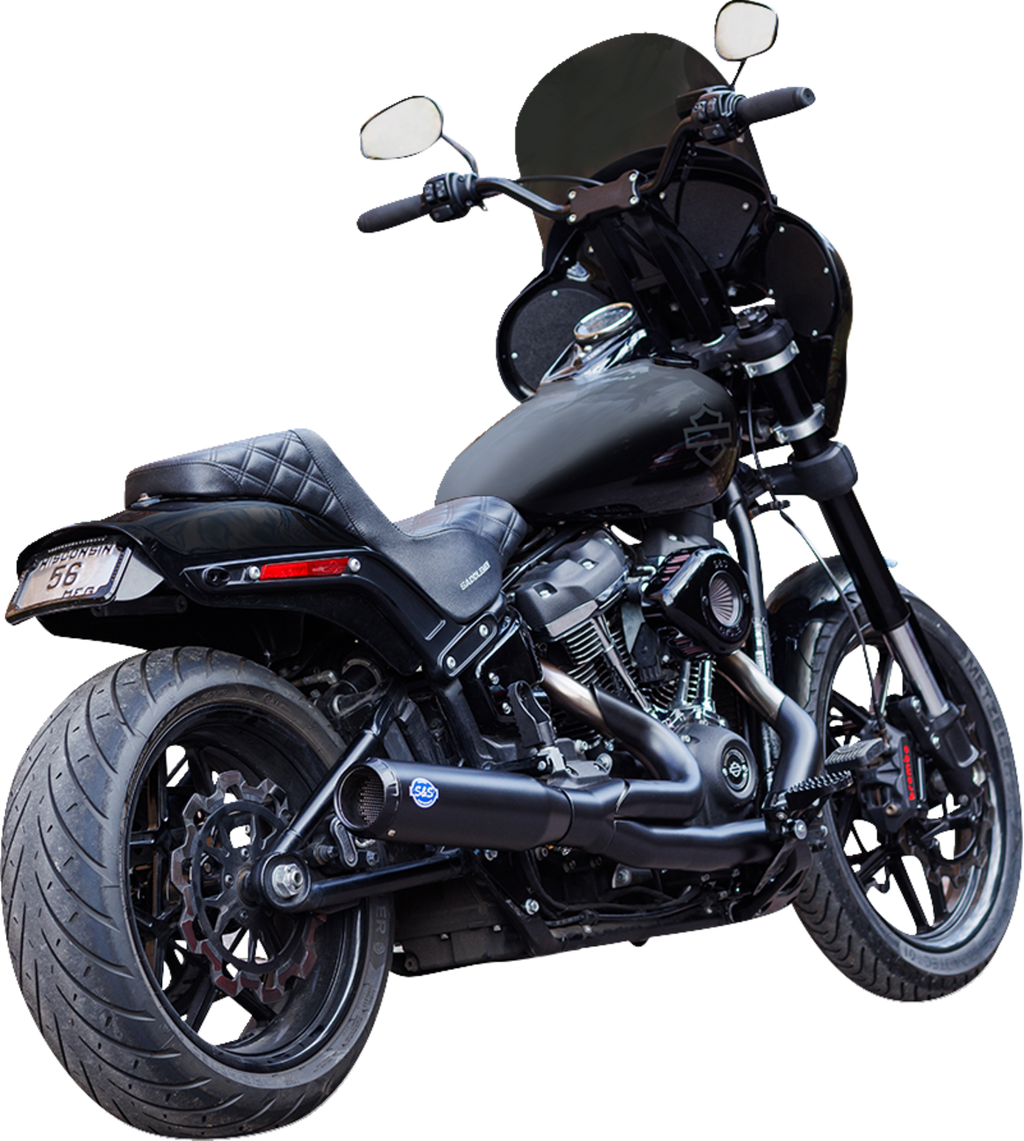 S&S CYCLE 2-into-1 Qualifier Exhaust System - Race Only - Black 550-1106