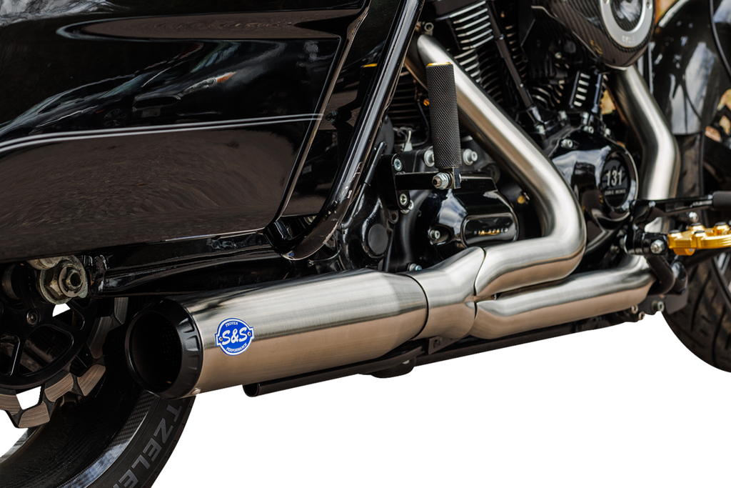 S&S CYCLE 2-into-1 Qualifier Exhaust System - Race Only - Silver 550-1107