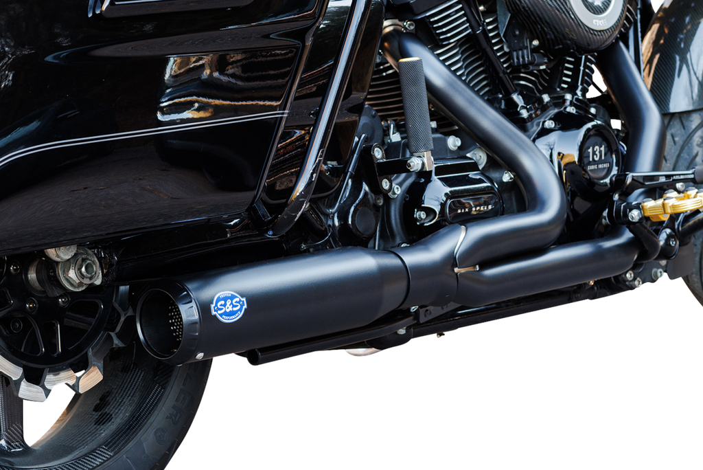 S&S CYCLE 2-into-1 Qualifier Exhaust System - Race Only - Black 550-1109