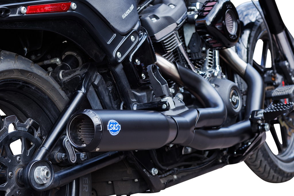 S&S CYCLE 2-into-1 Qualifier Exhaust System - Race Only - Black 550-1106