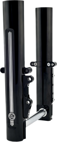 PERFORMANCE MACHINE (PM) Fork Leg Kit - Black - Lower - Single Disc - Contrast Cut - '14-'20 FL 0208-2097-BM
