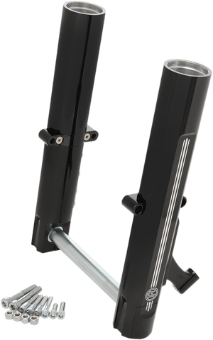 PERFORMANCE MACHINE (PM) Fork Leg Kit - Black - Lower - Single Disc - Contrast Cut - '14-'20 FL 0208-2099-BM