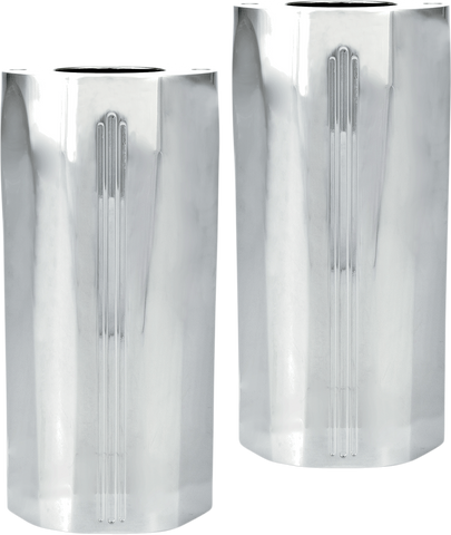 PERFORMANCE MACHINE (PM) Fork Slider Covers - Tech - Chrome 0208-2102-CH