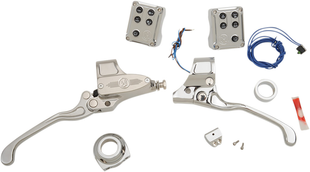 PERFORMANCE MACHINE (PM) Handlebar Control Set - Cable - 9/16" Master Cylinder - Chrome 0062-4021-CH