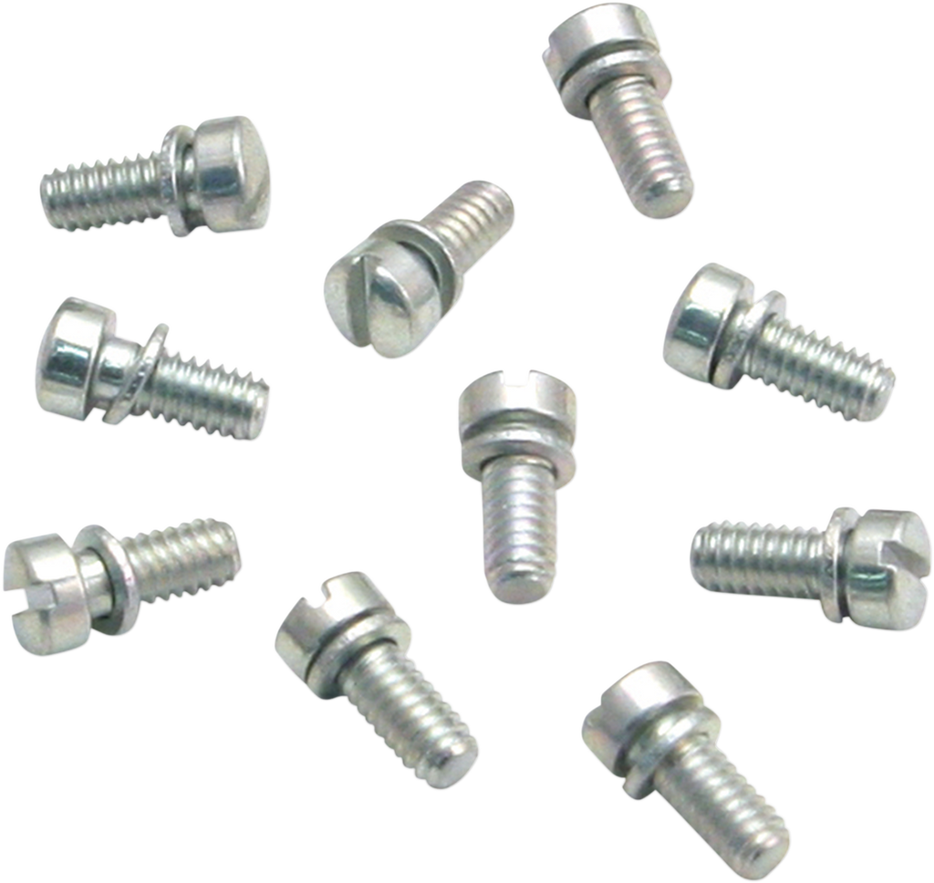S&S CYCLE Slotted Round Head Screws - 10-Pack 50-0098