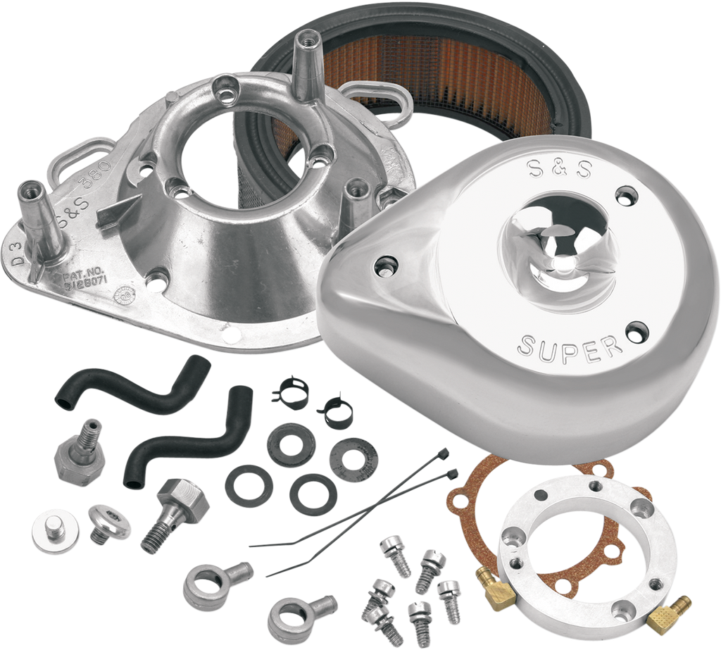 S&S CYCLE Teardrop Air Cleaner Kit - Chrome 17-0450