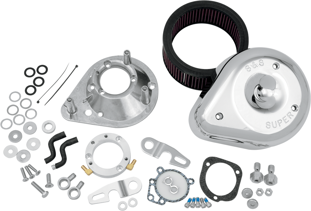 S&S CYCLE Teardrop Air Cleaner Kit - Chrome 17-0448