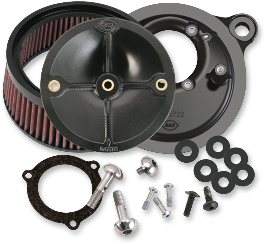 S&S CYCLE Super Stock* Stealth Air Cleaner Kit - Black 170-0165