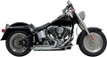 BASSANI XHAUST Pro Street Exhaust - Chrome - Slash Cut - '86-'17 Softail 1S24F