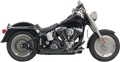 BASSANI XHAUST Pro Street Exhaust - Black - Turn Out - '86-'17 Softail 1S24DB