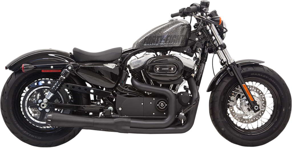 BASSANI XHAUST Mega Power Exhaust - Black - Short - '14-'21 XL with Mid/Forward Controls 1X32RB