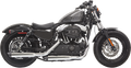 BASSANI XHAUST Mufflers - Chrome/Black - Slash-Cut - Sportster 1X27SB