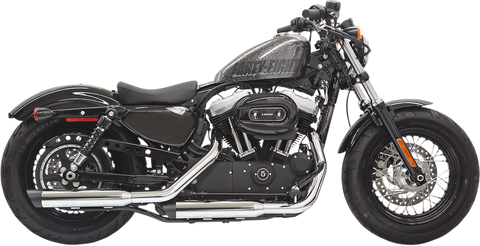 BASSANI XHAUST Mufflers - Chrome/Black - Slash-Cut - Sportster 1X27SB