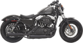 BASSANI XHAUST Mufflers - Black - Fluted - Sportster 1X27TB