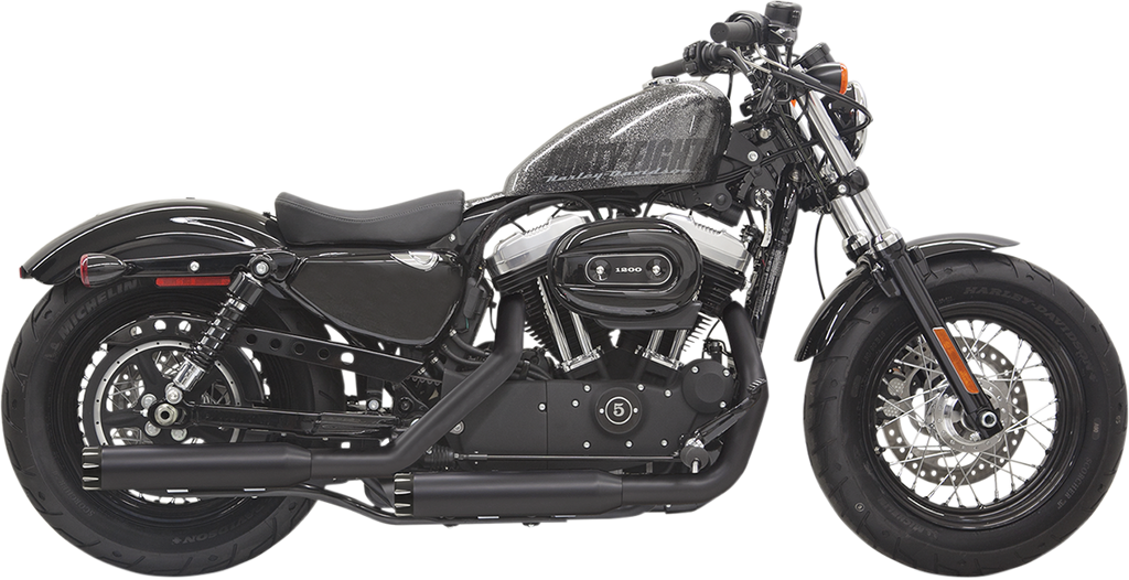 BASSANI XHAUST Mufflers - Black - Fluted - Sportster 1X27TB