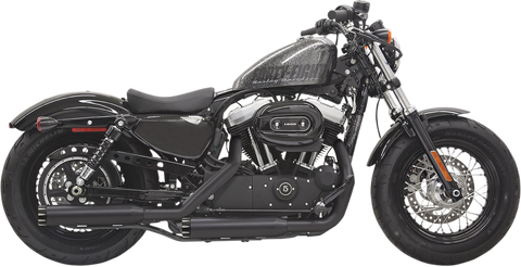 BASSANI XHAUST Mufflers - Black - Fluted - Sportster 1X27TB