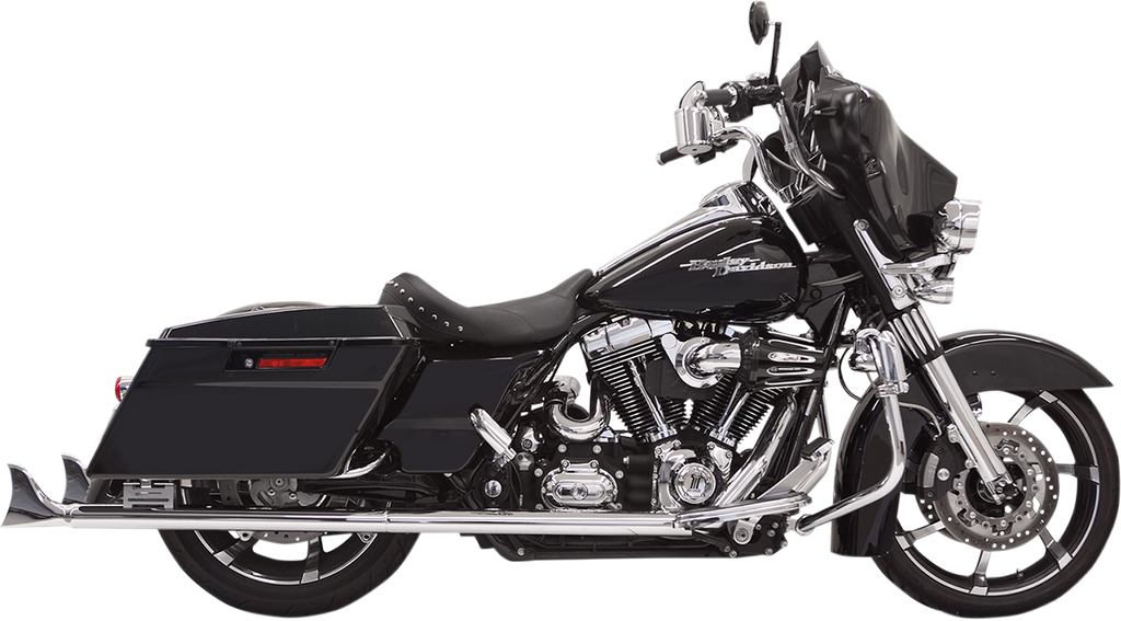 BASSANI XHAUST Fishtail Mufflers - Chrome - w/out Baffle - 36" - 95-'16 Touring 1F17E36