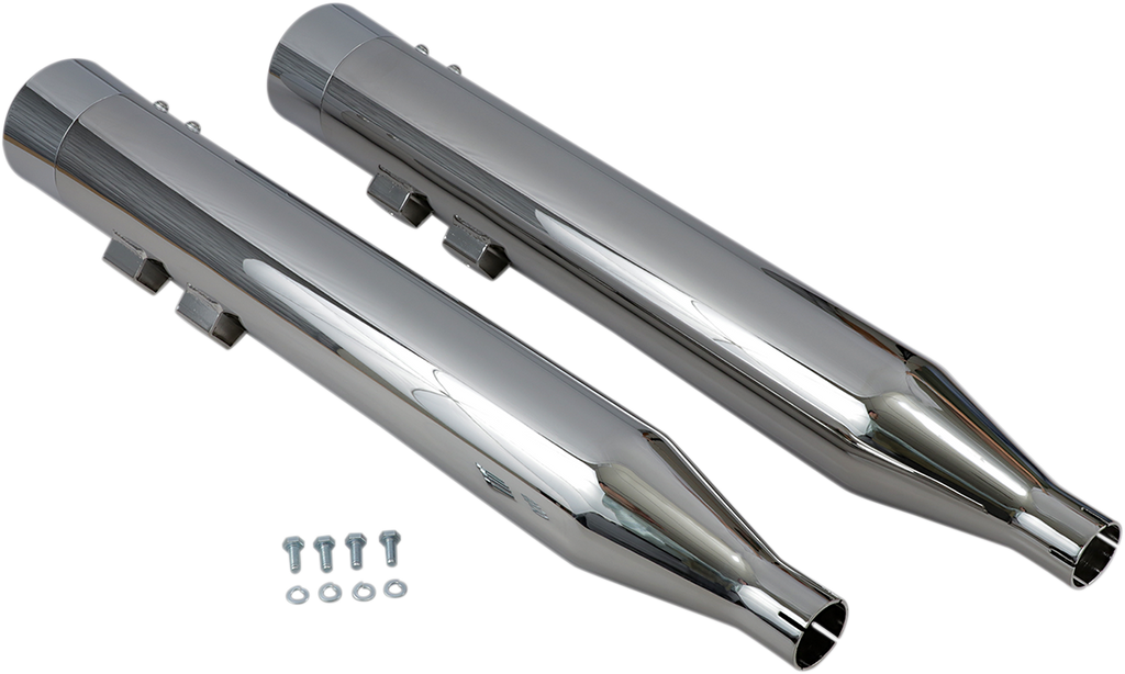 BASSANI XHAUST DNT Straight Can Mufflers for '95-'16 FL - Chrome 1F7DNT6