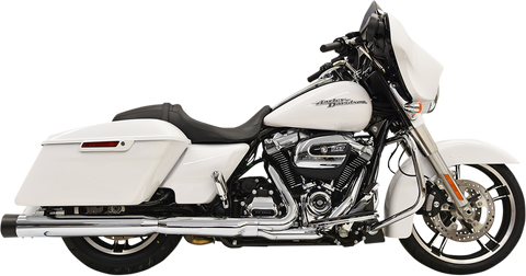 BASSANI XHAUST DNT Straight Can Mufflers for FL - Chrome/Black 1F72DNT5