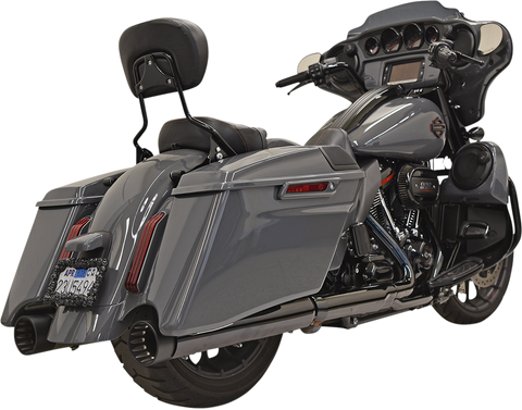 BASSANI XHAUST DNT Straight Can Mufflers for M8 CVO - Chrome/Black 1F73DNT5