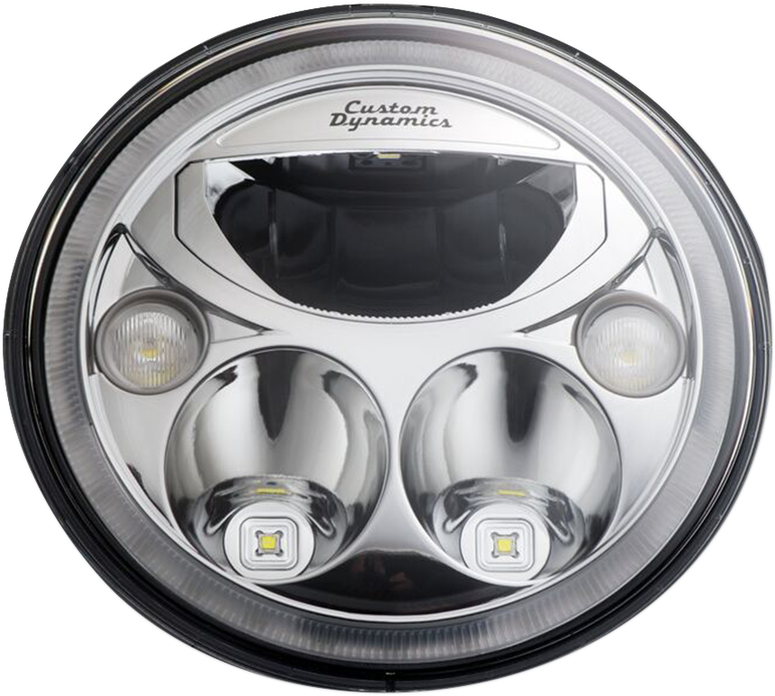 CUSTOM DYNAMICS LED Headlight - 5-3/4" - Chrome - Each CDTB-575-C