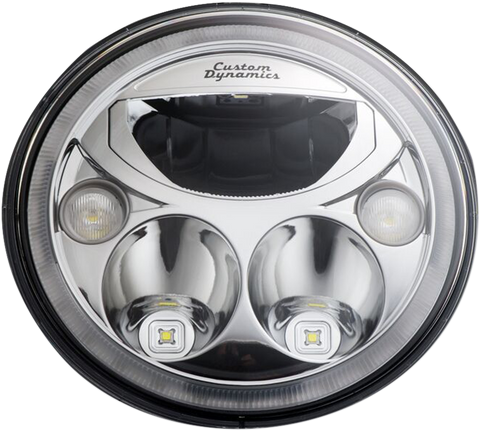 CUSTOM DYNAMICS LED Headlight - 5-3/4" - Chrome - Each CDTB-575-C