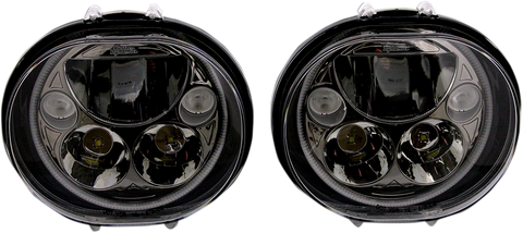 CUSTOM DYNAMICS LED Headlight - 5-3/4" - Black - Pair CDTB-575OV-B