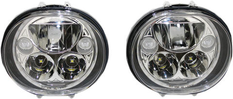 CUSTOM DYNAMICS LED Headlight - 5-3/4" - Chrome - Pair CDTB-575OV-C