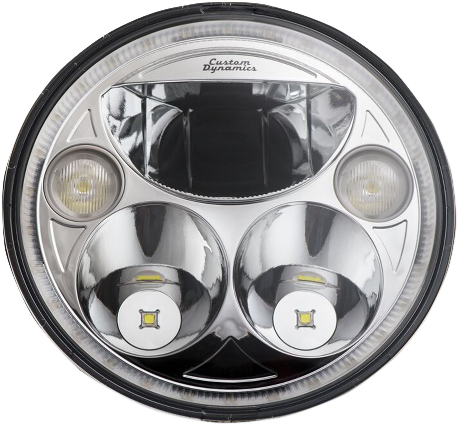 CUSTOM DYNAMICS LED Headlight - 7" - Chrome - Each CDTB-7-C