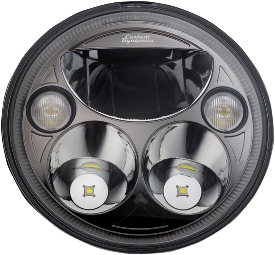 CUSTOM DYNAMICS LED Headlight - 7" - Black - Each CDTB-7-B