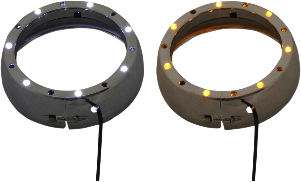 CUSTOM DYNAMICS Lighted Passing Lamp Trim Ring '06-'13 FLHT - Chrome CDTB-45TR-2C