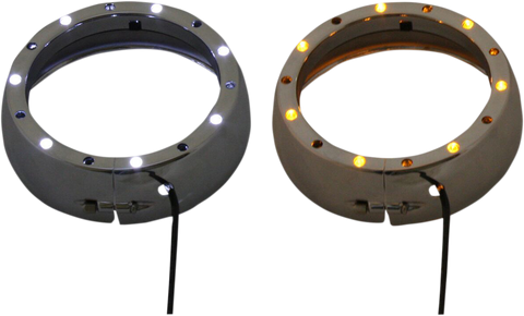 CUSTOM DYNAMICS Lighted Passing Lamp Trim Ring '06-'13 FLHT - Chrome CDTB-45TR-2C
