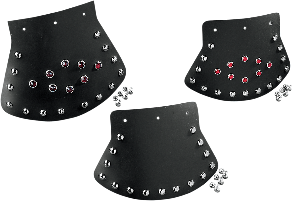 DRAG SPECIALTIES Mud Flap - Studded with Plain Center - 9.5" W x 6.5" H DS393703