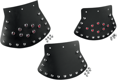 DRAG SPECIALTIES Mud Flap - Studded with Plain Center - 9.5" W x 6.5" H DS393703