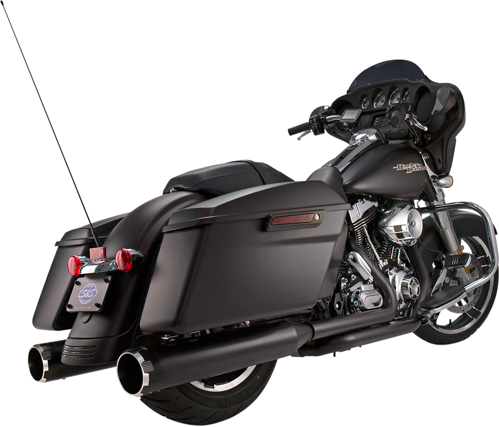 S&S CYCLE 4.5" Mufflers - Black with Black Thruster 550-0621