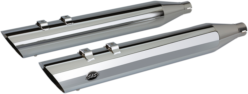 S&S CYCLE Slash Cut Slip-On Mufflers - Chrome 550-0695